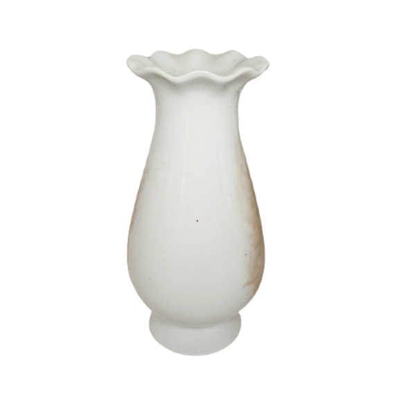 Charming Vintage Bud Vase with Yellow Poppies and Ruffled Edge in MCM Style - Picture 4 of 6